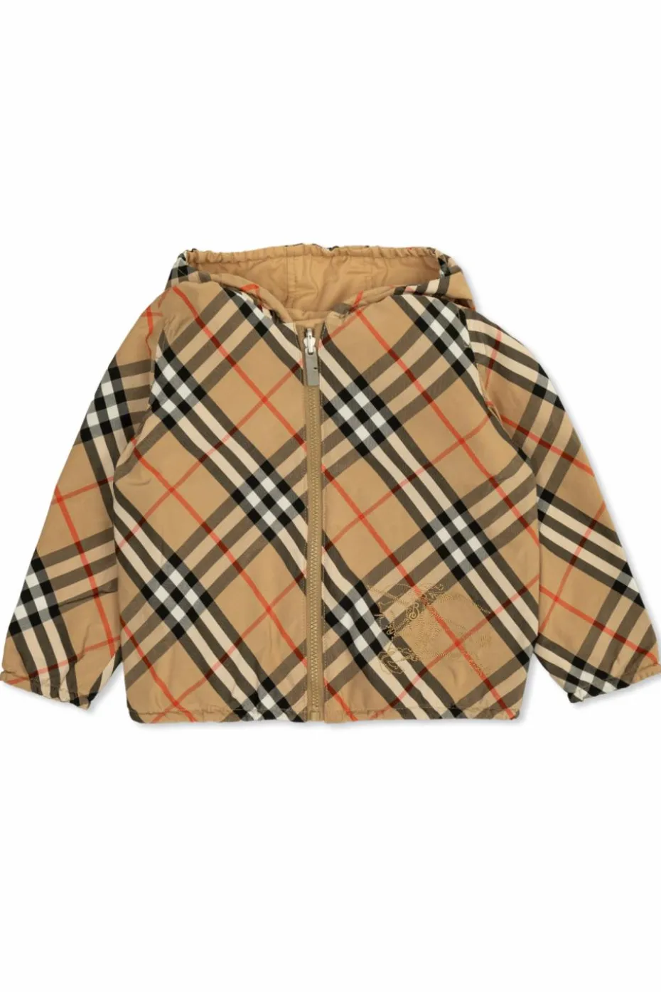 Burberry Kids beżowy Dwustronna kurtka z kapturem