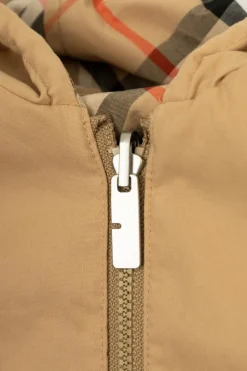 Burberry Kids beżowy Dwustronna kurtka z kapturem