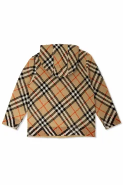 Burberry Kids beżowy Kardigan z kapturem