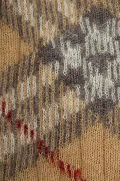 Burberry Kids beżowy Kardigan ze wzorem w kratę