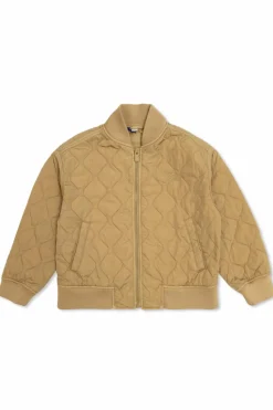Burberry Kids beżowy Pikowana kurtka z wyszytym logo