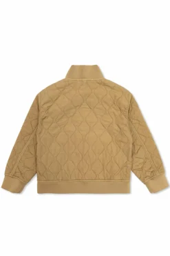 Burberry Kids beżowy Pikowana kurtka z wyszytym logo