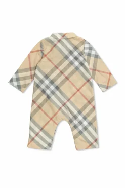 Burberry Kids beżowy Rampersy ze wzorem w kratę