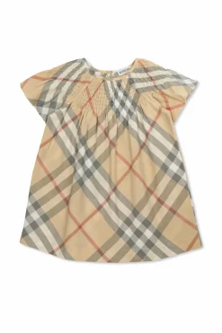 Burberry Kids beżowy Sukienka ze wzorem w kratę