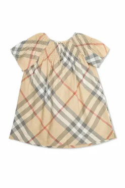 Burberry Kids beżowy Sukienka ze wzorem w kratę