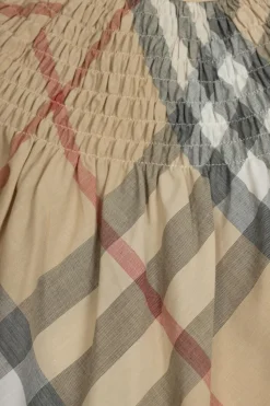 Burberry Kids beżowy Sukienka ze wzorem w kratę