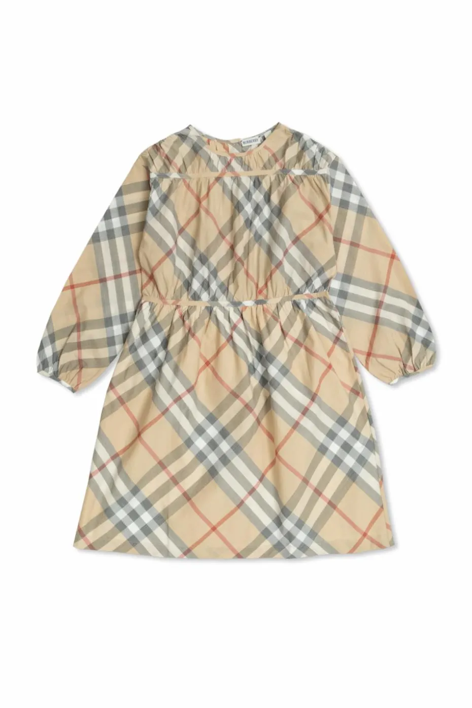Burberry Kids beżowy Sukienka ze wzorem w karę