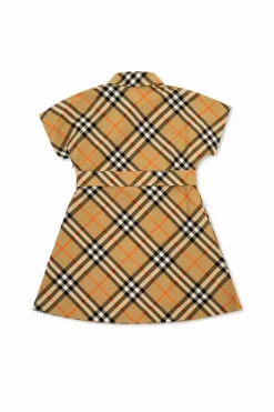 Burberry Kids beżowy Sukienka ze wzorem w kratę