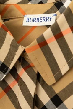 Burberry Kids beżowy Sukienka ze wzorem w kratę