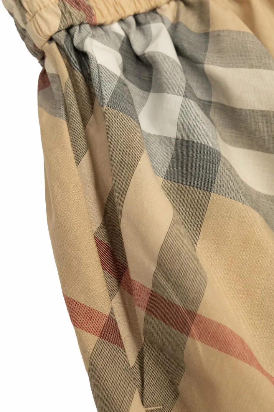 Burberry Kids beżowy Szorty ze wzorem w kratę