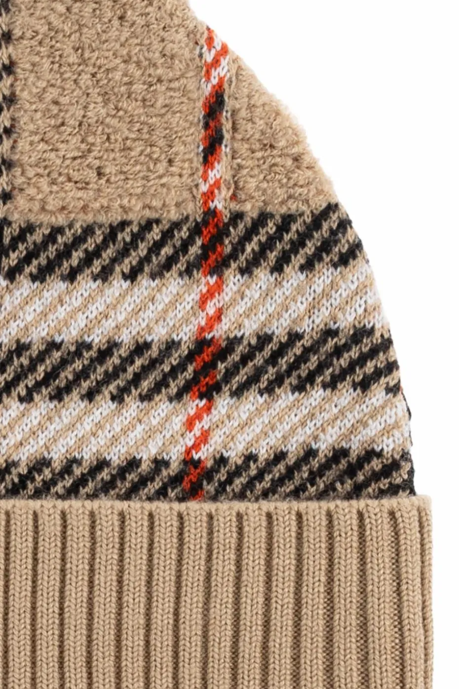 Burberry Kids beżowy Wełniana czapka