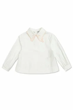 Burberry Kids BIAŁY Bawełniany top z dekoracyjnym haftem