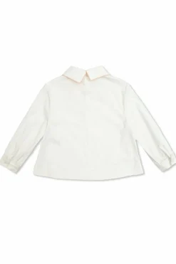 Burberry Kids BIAŁY Bawełniany top z dekoracyjnym haftem
