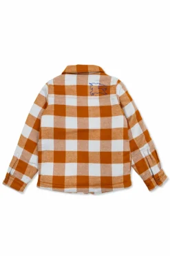 Burberry Kids BRĄZOWY Kurtka ze wzorem w kratę
