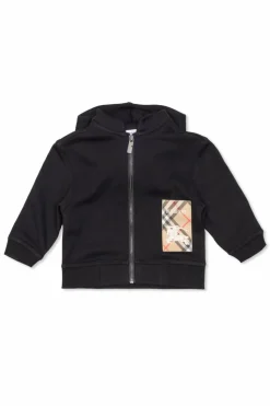 Burberry Kids CZARNY Bluza z kapturem