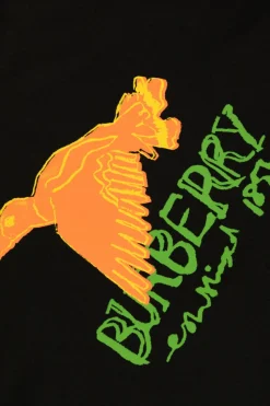 Burberry Kids CZARNY T-shirt z nadrukiem
