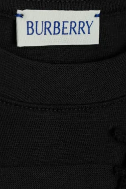 Burberry Kids CZARNY T-shirt ze wzorem w pasy