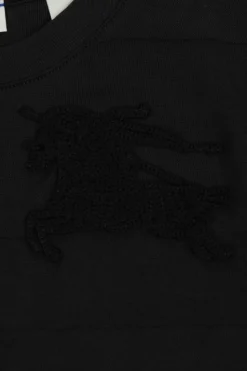 Burberry Kids CZARNY T-shirt ze wzorem w pasy