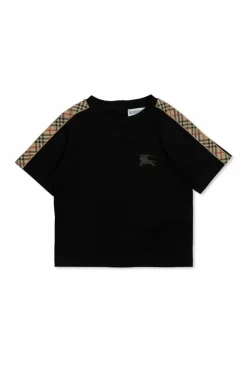 Burberry Kids CZARNY T-shirt z logo