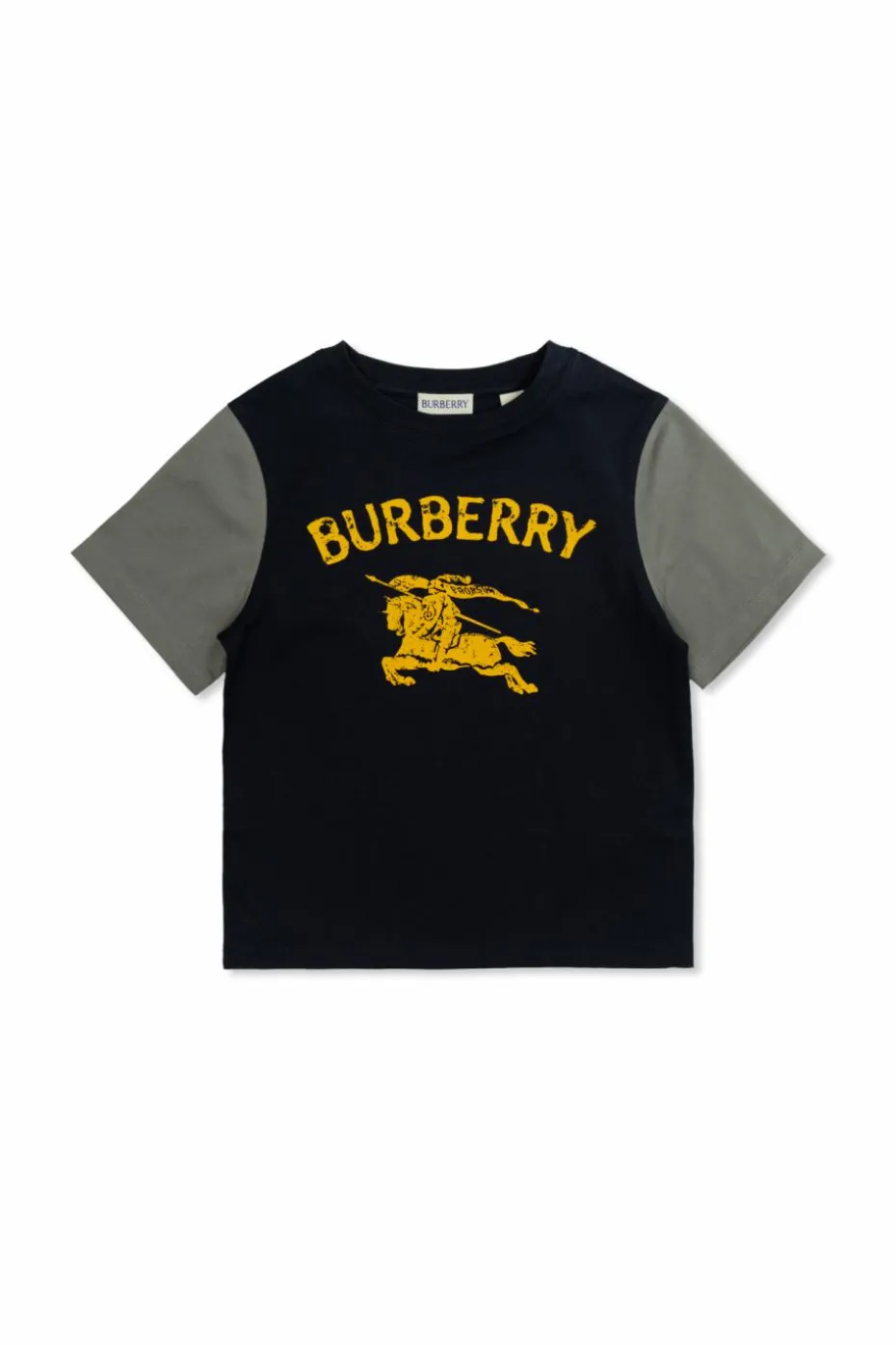 Burberry Kids GRANATOWY T-shirt z nadrukowanym logo