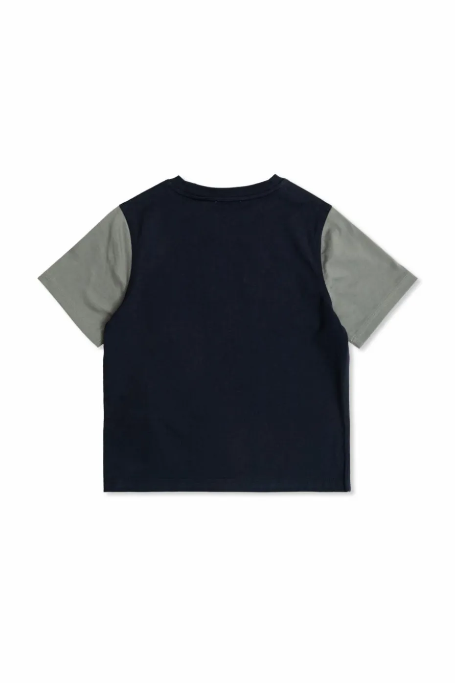 Burberry Kids GRANATOWY T-shirt z nadrukowanym logo