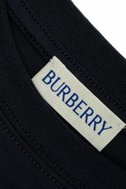 Burberry Kids GRANATOWY T-shirt z nadrukowanym logo