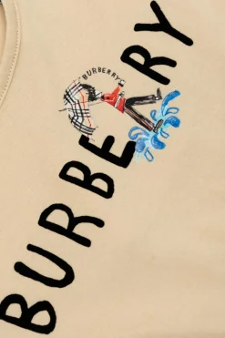 Burberry Kids kremowy Sukienka z nadrukowanym logo