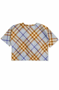 Burberry Kids MULTIKOLOR Jedwabny top ze wzorem w kratę