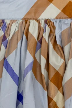 Burberry Kids MULTIKOLOR Jedwabna spódnica ze wzorem w kratę