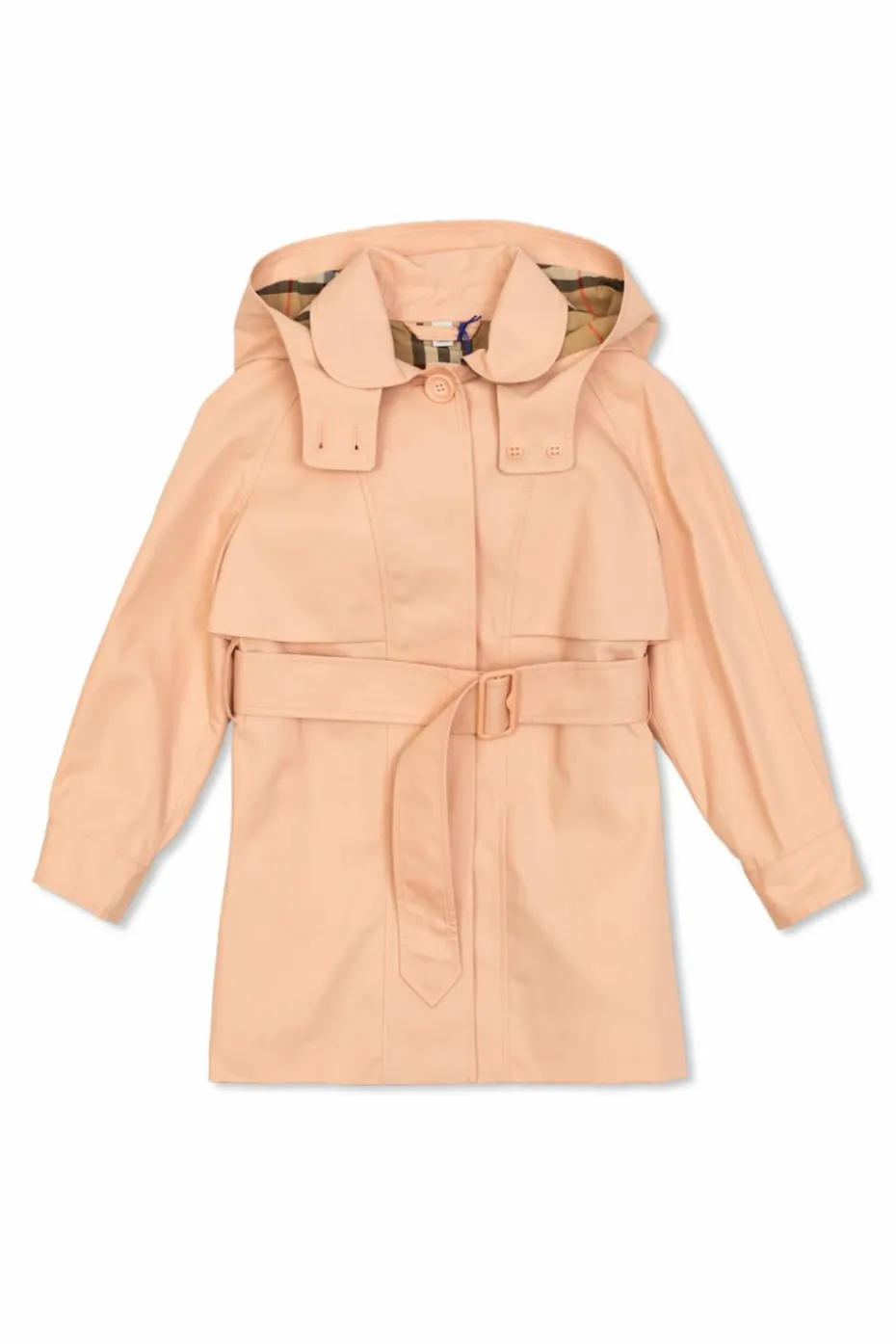 Burberry Kids RÓŻOWY Płaszcz z kapturem