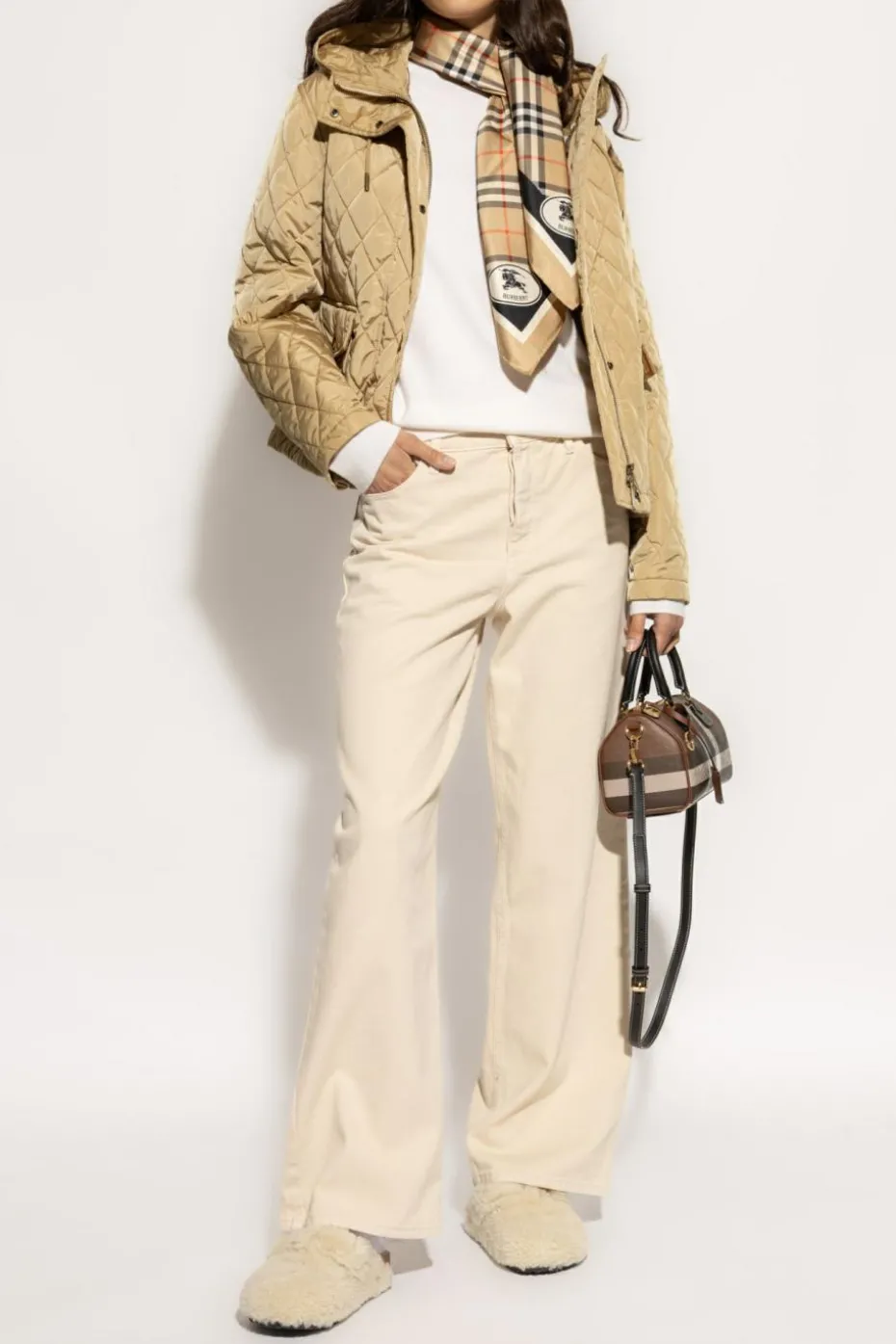 Burberry kremowy Kaszmirowy sweter