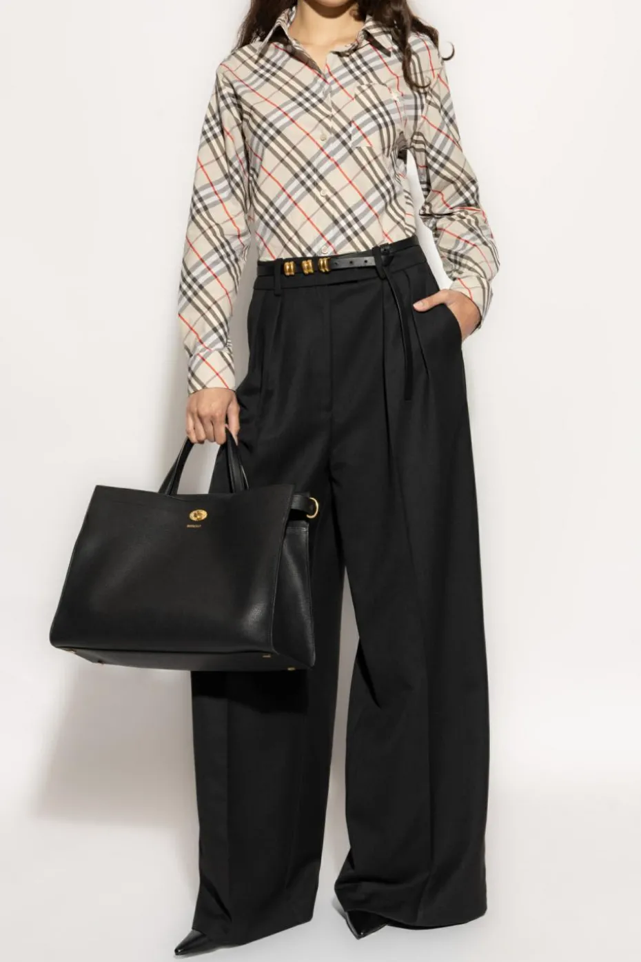 Burberry kremowy Koszula w kratę