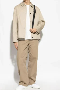 Burberry kremowy Kurtka z wyszytym logo