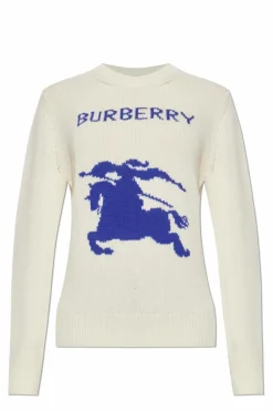 Burberry kremowy Sweter z logo