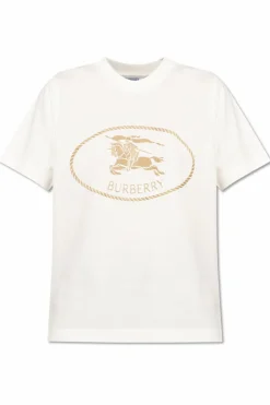 Burberry kremowy T-shirt z logo