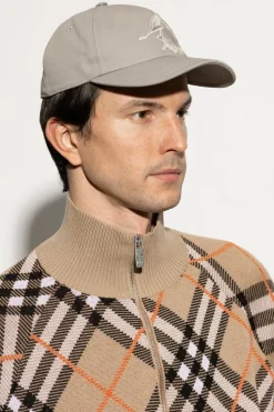 Burberry SZARY Czapka z daszkiem
