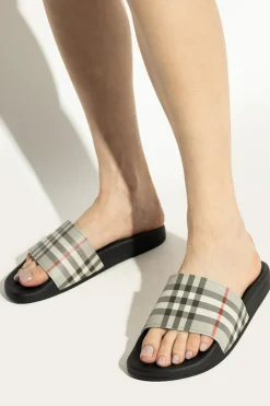 Burberry SZARY Gumowe klapki