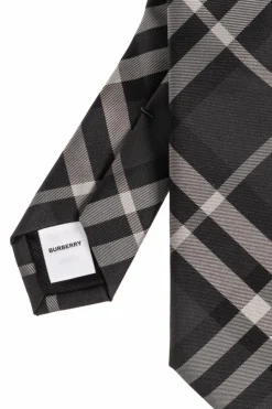 Burberry SZARY Jedwabny krawat