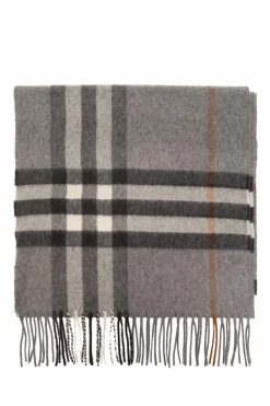 Burberry SZARY Kaszmirowy szal
