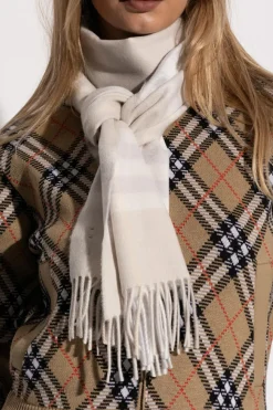 Burberry SZARY Kaszmirowy szal