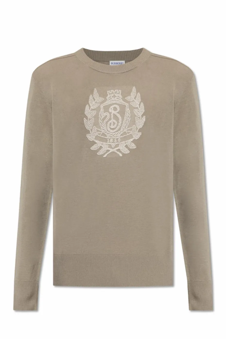 Burberry SZARY Sweter z wyszytym logo