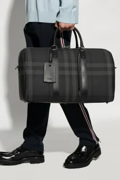Burberry SZARY Torba podręczna ze wzorem w kratę