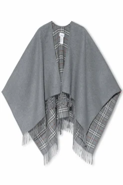 Burberry SZARY Wełniane ponczo