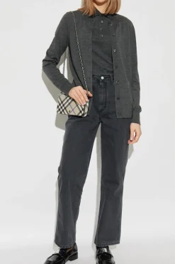 Burberry SZARY Wełniany sweter