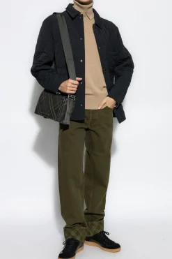 Burberry ZIELONY Jeansy z zawijanymi nogawkami