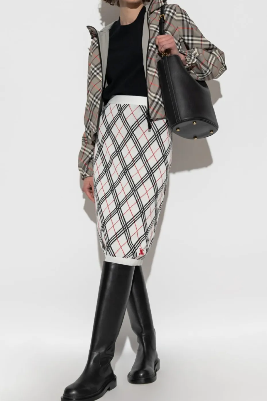 Burberry ZIELONY Kurtka ze wzorem w kratę