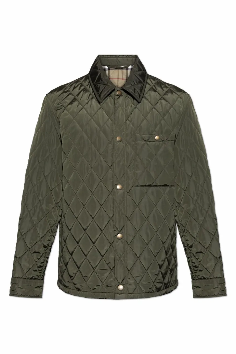 Burberry ZIELONY Pikowana kurtka
