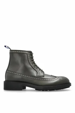 Burberry ZIELONY Skórzane buty `Loch` za kostkę