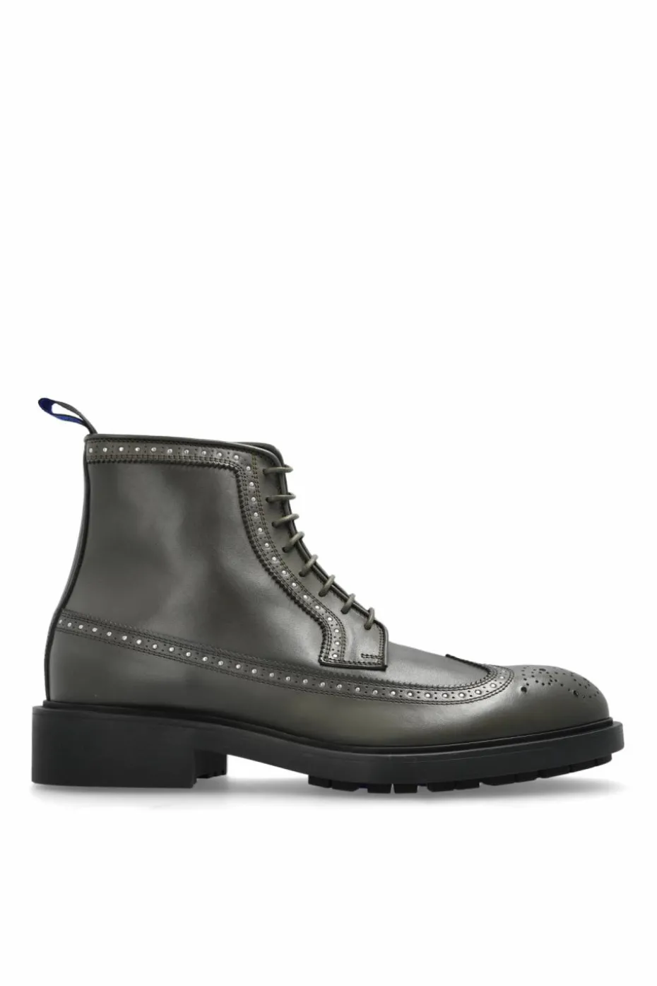 Burberry ZIELONY Skórzane buty `Loch` za kostkę