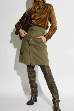 Burberry ZIELONY Top ze stójką
